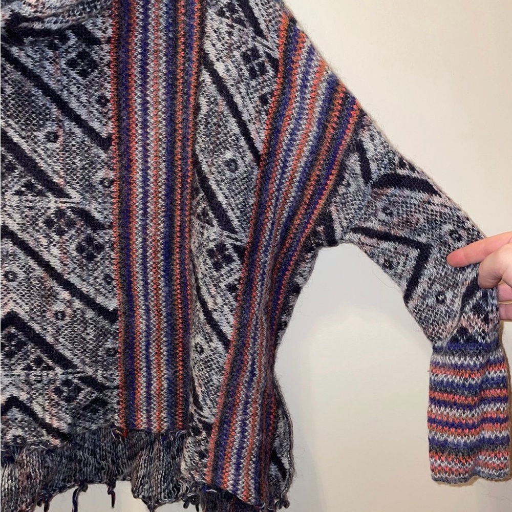 Free People be the one fringe poncho sweater - Picture 3 of 5